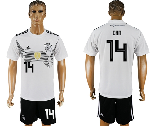 Germany #14 Can White Home Soccer Country Jersey